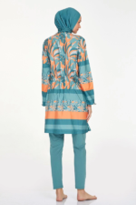 ⁦رُقيّة – بدلة سباحة محتشمة بألوان عصرية وبتغطية كاملة⁩ - الصورة ⁦4⁩