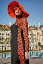 ⁦لمى بوركيني بتصميم ريترو بقماش مطاطي⁩ - الصورة ⁦3⁩